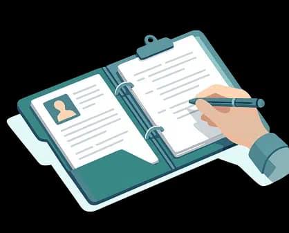 Structured documentation workflow showing real-time chart review