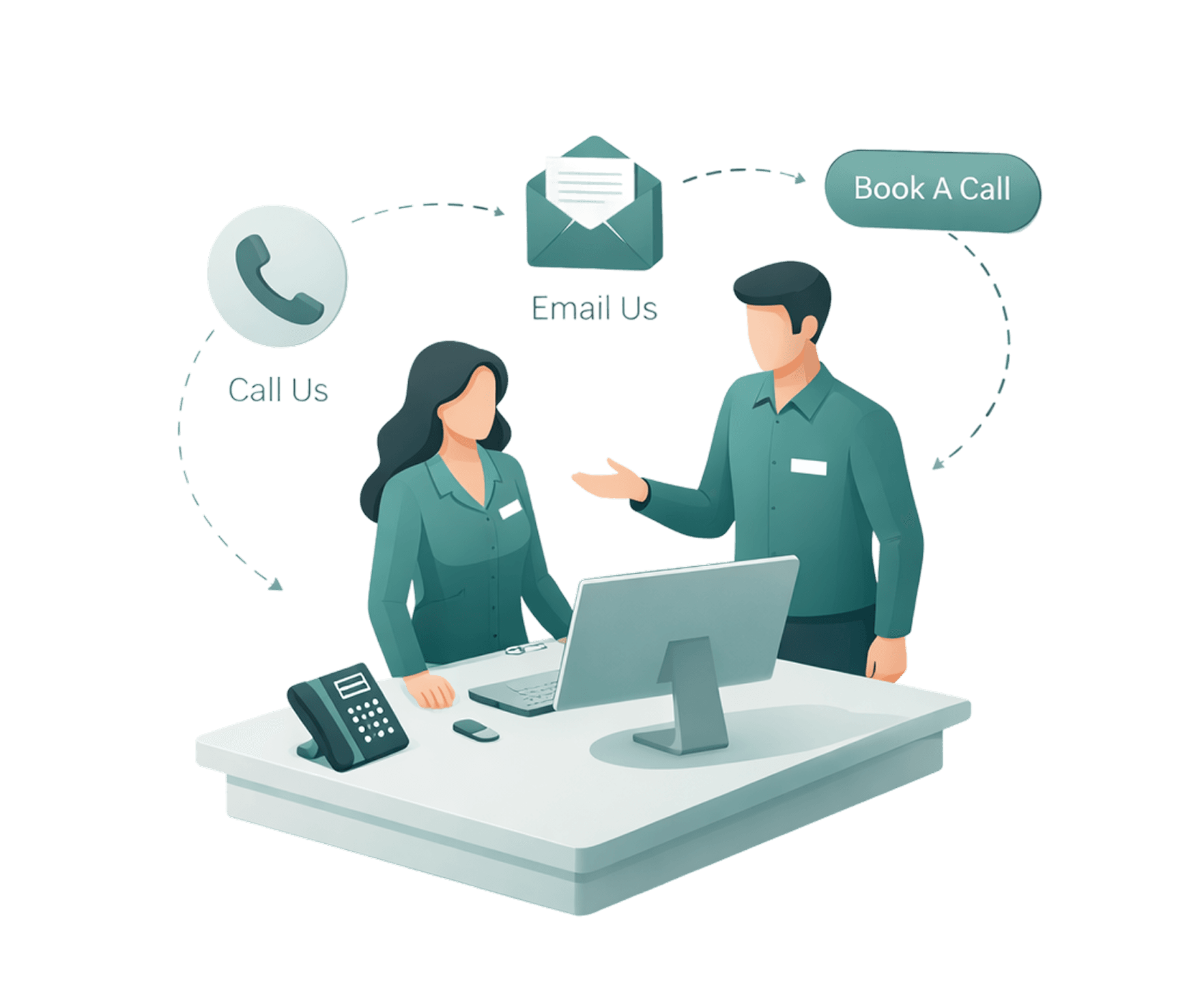 Clinical support team helping agencies by call and email