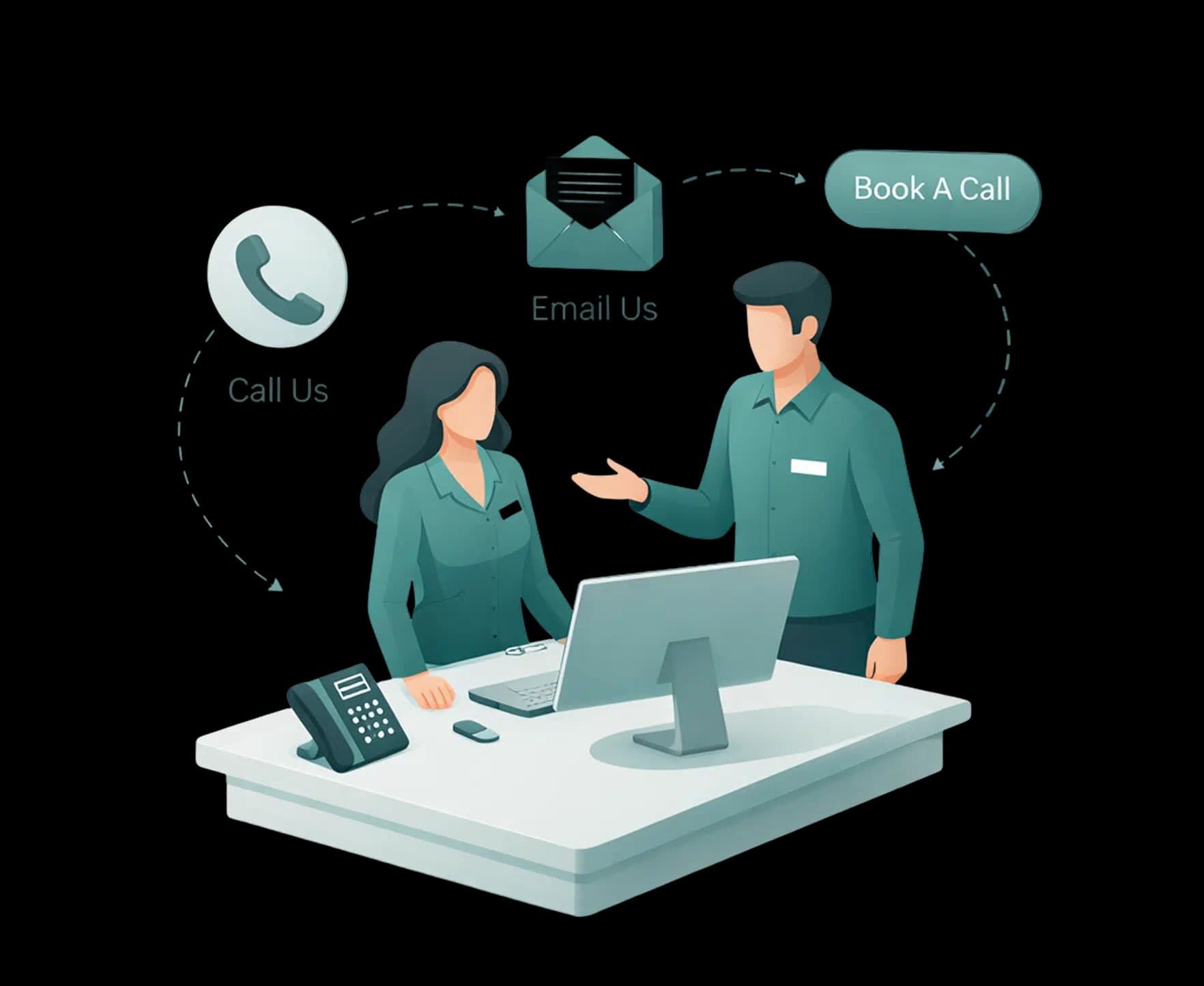 Clinical support team helping agencies by call and email